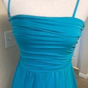 blue maxi dress strapless